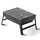 Large 44cm Portable Folding Barbecue Grill Charcoal Lightweight Barbecue Grill Tools for Outdoor Grilling Cooking Camping Hiking Picnics Tailgating Backpacking Party
