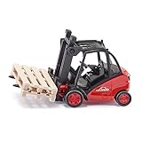 siku 1722, Linde Forklift, 1:50, Metal,Plastic, Red, Movable fork, Incl. 2 pallets