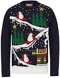 to The Pub Crew Neck Christmas Jumper in Eclipse Blue - Merry Christmas-XXL