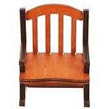SAFIGLE Dolls House Furniture Miniatures Wooden Rocking Chair Ornaments：1/12 Scale Dollhouse Vintage Miniature Rocking Chair for Educational Play and Home Decoration Christmas Dollhouse Decorations
