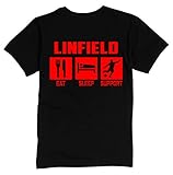 Linfield Eat Sleep Support Premium Mens T Shirt X-Large Black
