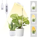 Mcbazel Plant Growing Light, 48 LEDs Full Spectrum Growing Light Lamp for Indoor Plant,10 Adjustable Brightness 180° Rotatable with Auto On/Off Timer 3/9/12H for Small Plant