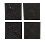 Creative Tops Coasters Set of 4, Pure Granite Coasters for Drinks and Dinking with Cork Back Mats, Set of 4, 10cm (4''), Black