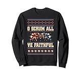 Funny Christmas Rugby Shirt For Men O Scrum All Ye Rugby Sweatshirt
