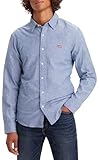 Levi's Men's Long-Sleeve Battery Housemark Slim Shirt, Navy Peony, M