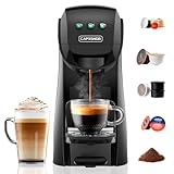 Warriors1 5 in 1 Pod Coffee Machines for Nespresso Original, Dolce Gusto, Lavazza A Modo Mio, Espresso Point Capsule and Ground Coffee, 20Bar, 0.8L, Automatic Small Coffee Machine for Home and Office