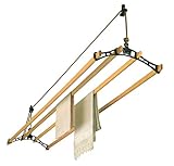 Sheila Maid ® Original Indoor Ceiling Clothes Laundry Drying Airer Rack - 4 Rail Black - 57" (145cm) Long-Black Cast Iron