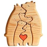 1 Pcs Wooden Bear Puzzle, Special Decorative Piece for Christmas, Birthday Gifts, Thoughtful Bears Family Puzzle for Mom, Dad, House Warming Gifts Ideas