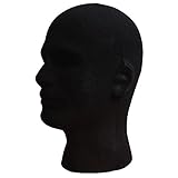 Gemini_mall® Man Styrofoam Head Mask Stand Model Display Wig Hats Holder Foam Mannequin White (Black)