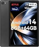 HotLight Tablet 10 inch Android 14 Octa-Core Processor, Face ID, OTG, 8GB+64GB+1TB Expansion, 1280 * 800 IPS, Support Split-Screen, WiFi 6, BT5.3, Dual Camera 5MP+8MP, 5000mAh, Widevine L1(Black)
