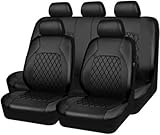SARCX Car Leather Seat Cover Sets for Mercedes-Benz Viano W639 Viano Marco Polo BR.639 X-clusive W639, NonSlip Waterproof Breathable Seat Cushion Protector Accessories,A/black