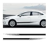 BYCHKA Body Decoration Sticker for Ford Kuga Titanium/Trend/Cool ab Bj.2020, Sport Racing Strip Sticker Vinyl Decoration Diy Car Side Self Sticker Car Accessories,Black