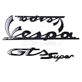 SHENGXIAOPENG Motorcycle Accessories Fairing 3D Decal Sticker Logo Compatible with Vespa GTS Super GTS 250 300 2013-2021 (Color : Black)