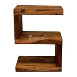 Paraphernalia Gaya cube solid sheesham S shaped side table/display unit