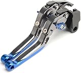SDCDKLPEPT Clutch Brake Lever for Triumph Speed Triple 955i 1050 2004-2007 Sprint ST 1050 2004-2009 341 Brake Clutch Levers Extendable Folding Adjustable(Blue)