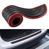 Car Rear Bumper Protection for Toyota Prius IV (XW50) 2017-2022, Anti-scratch Rubber Rear Bumper Protector Cover Rear Bumper Guard Protector for Car(Black-red,104cmx9cm)