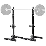 Yaheetech Barbell Rack Bench Press Rack, Home Gym Squat Rack Olympic Barbell Station, Adjustable Weight Lifting Power Stand for Fitness Strength Training, Maximum Weight Capacity 250kg