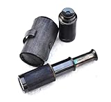 Nautical Pirate Ship Telescope for Kids Maritime Collapsible Vintage Telescope, Nautical Spyglass Antique Monocular Pirate Decor Brass Decorative with Leather Box.