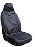 rhinos autostyling FOR FIAT SCUDO ALL MODELS - Single Heavy Duty Driver Captain Passenger Van Car Seat Cover Protector Waterproof - BLACK - 1 x Front