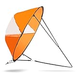 Vbest life Kayak Wind Sail, Easy Setup & Deploys PVC Foldable Board Wind Sail with Transparent Window for Kayak Canoes Inflatables Boats(Bright Orange),boating