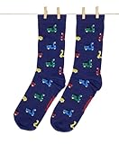 Roits Vespa Blue Men Socks 7-12 - Cool Happy Odd Funky Funny Motorbike Design Socks