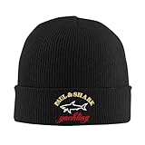 Kdvosbmd Winter Knitted Beanie Hat for Paul Shark Yachting Black Cap Soft Acrylic Wool Blend, Stretchable Warm Unisex Hats