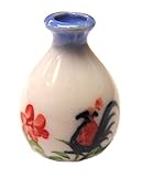 Tumdee Miniatures Single White Ceramic Cockerel Patterned Vase Dolls House Accessories C4B