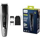 Philips Beard & Stubble Trimmer/Hair Clipper for Men, Series 5000, 40 Length Settings, Self-Sharpening Metal Blades, UK 3-Pin Plug - BT5502/13