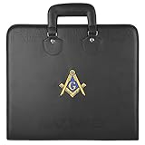 RIAZ IMPEX Masonic Regalia Soft Apron Carrying Case Master Mason/Past master Case Embroidered Gift For Mason - Freemason, Master Mason Case Black, Standard