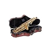 Crossrock Polycarbonate Alto Saxophone Case | TSA Lock, Backpack Straps, Scratch-Resistant Shell, Neck & Mouthpiece Storage – Red (CRF4050ASRD)