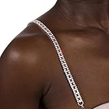IYOU Women Crystal Bra Straps Sparkly Rhinestone Silver Bra Shoulder Strap Nightclub Party Bra Underwear Straps Body Accessories for Bra Tops Dress(2 Pcs)