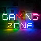XPJBKC Gaming Zone Neon Sign, Colorful Led Gaming Neon Light Sign with Switch and Charging Cable, Decorative, for Game Room Decor, Play Area, Man Cave, Pub, Present for Teens, Friends, Boys