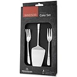 Grunwerg Windsor Carded 7 Piece Pie Cake Slice & Forks Set 7BXCAKWDR, 18/0 Stainless Steel, Silver