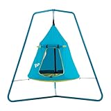 TP Toys Ufo Den & Metal Frame Mesh Den With Door And Lookout Mesh Window. Simple Tripod Frame, Small Footprint, Outdoor Garden Play For Kids - Suitable For 2+ Years