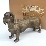 Lesser & Pavey Leonardo Dachshund figurine Reflections Bronze Sausage Dog lover gold gift box