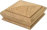 Oak Pyramid Stair Newel Caps – Solid Oak Post Cap for Wood Stairs & Railings | Decorative Wooden Finial for Newel Post | Smooth Finish | Fits 90mm & 4x4 Posts | Indoor Stair Accessories