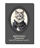 Gothic Tudor Cat Birthday Card Funny Art History Card Alternative Humour