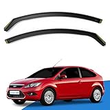 EdgeVisors Wind Deflectors | Fits: Ford Focus MK2/ST RS (2004-2011) 3 Door Hatchback 2pc Set | In-Channel Rain Guards for Wind, Rain & Sun Protection, Easy Installation - Tinted