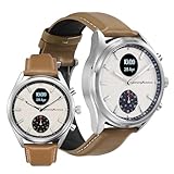 pininfarina Sintesi Hybrid Smartwatch - Analogue Watch with Genuine Leather Strap, Digital Display, Compass, GPS Tracking, & Fitness Tracker for Heart Rate, Steps, Calories, & Sleep - Sand Dune