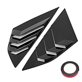 Car Rear Window Louvers, Gloss Black Rear Window Blinds Shutter Cover Side Window Vents Compatible with Ford Focus ST RS MK3 Hatchback 2012-2018