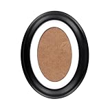 Warmhm 7 Inch Classic Oval Photo Frames Wood Picture Frame Oval Shape Wooden Classic Wall Hanging Photo Frame for Office Living Room (Black)