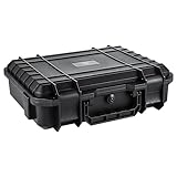 XJYMCOM Flight Case Waterproof Hard Compact Camera Case Portable Carry Lock Storage Box Protective Storage Carrying Case with Foam for Tools Drones Camera Lens Accessories 34 x 27 x 10cm (Large)