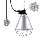 BrightArk Poultry Heat Lamp 250W with 2.5M Wire and 2M Hanging Chain, 2 Modes Energy Saving Switch, Livestock Brooder Lamp Infrared Heat Lamp for Chicks, Ducklings, Puppies, Piglets (No Bulb)