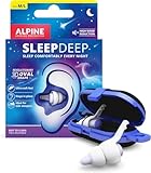 Alpine SleepDeep – Ear Plugs for Sleep - New 3D Oval Shape and Super Soft Reusable Noise Cancelling Ear Plugs - 27dB Noise Reduction - Ideal for Side Sleepers and Block Out Snoring (M/L)