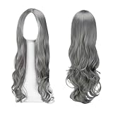 EUPSIIU Wave Wigs: 27" Curly Synthetic Wigs, Women's Full Replacement Wig for Cosplay, Party & Daily Use (Silver Grey)