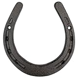 Top Brass Large Cast Iron Horseshoe Wall Decor – Realistic Size 5 3/4” x 5 1/2” Heavy-Duty Rustic Dark Brown Farmhouse Accent with Beveled Mounting Holes – Western, Country, or Industrial Style