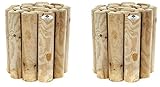 RUDDINGS WOOD Pack of 2 x 12" High Log Rolls Wooden Border Garden Lawn Edging