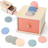 GSrenyu Coin Box Toy, Wooden Colour Sorting & Fine Motor Skills Toy for Toddlers 1-3 Years, Baby Boys & Girls Birthday Gift