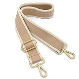 ROYGBCP Replacement Purse Strap Shoulder Strap Adjustable Crossbody Strap for Women Crossbody Wide Shoulder Bag, Khaki+gold Metal, 130 cm