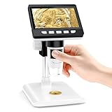 Coin Microscope, Aopick 4.3 Inch USB Microscope with 50X-1000X Magnification, 1080P Digital Microscopes with 8 Adjustable LED Light Microscopes for Adults, PC View, Compatible with MacOS Windows